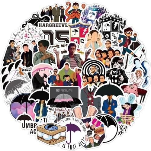 50PCS The Umbrella Academy TV Show Stickers Car Motorcycle Travel Luggage Phone Guitar Fridge Laptop Classic Toy Decals Sticker