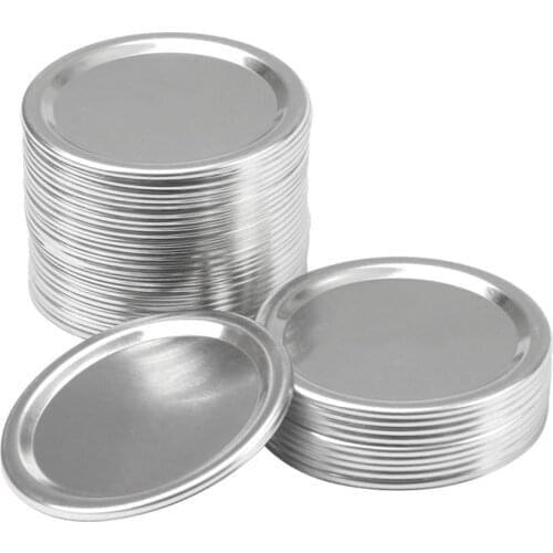 10 set Regular Mouth Metal Drinking Jar Canning Covers Mason -Type Lids Leak Proof Non Splash Sealing Caps Stainless Steel