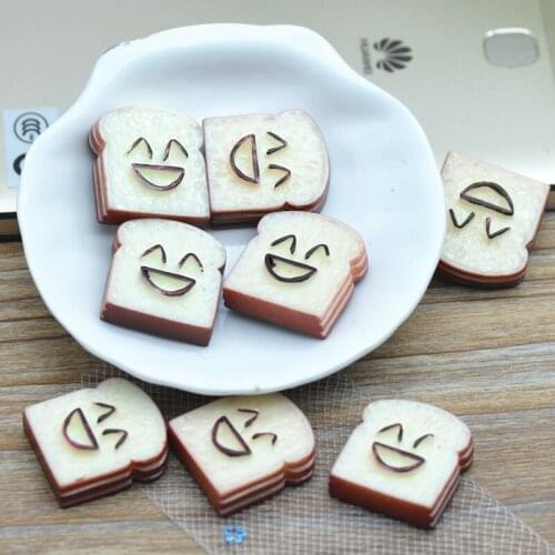 10PCS 20X21mm Resin Faltback Smiling Bread,resin Dessert miniatures,Resin D.I.Y Miniatures Free Shipping