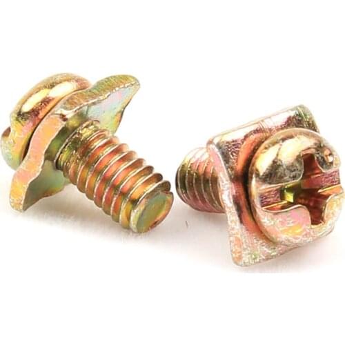 100pcs/lot M3 M3.5 M4 Terminal block screw with square washer pan round head sems screws