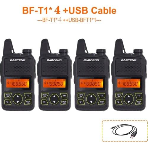 4PCS Baofeng BF-T1 Portable Ptt Earphone MINI Walkie Talkie Handheld bft1 Civil Hotel Radio Comunicador Ham HF Transceiver