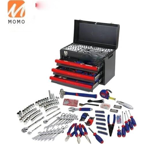 480 PC Mechanical Tools Kit with Tool bag Storage Case Hand Metal File 3-Drawer Heavy Duty Metal Box