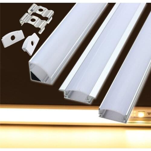 50cm U-Style V-Style YW-Style Aluminium Channel Holder for LED Strip Light Bar Under Cabinet Lamp Kitchen 1.8cm Wide
