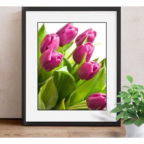 5D DIY Diamond Painting Flower Diamond Embroidery Tulips Full Drill Square Diamond Mosaic Flowers Picture Of Rhinestones