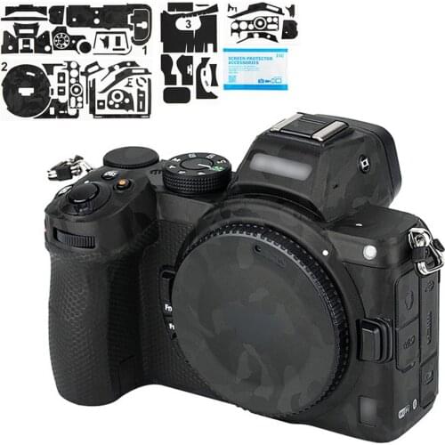 Anti-Wear Camera Body Sticker for Nikon Z5 Anti-Slide Camera Skin Film Kit Protection Anti-Scratch Decoration Shadow Black
