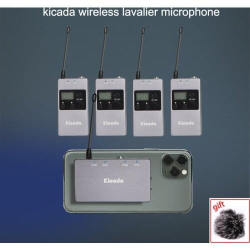 Kicada Wireless Microphone for Camera DSLR phone PC computer rofessional UHF Lavalier Lapel Mic System for Video recording