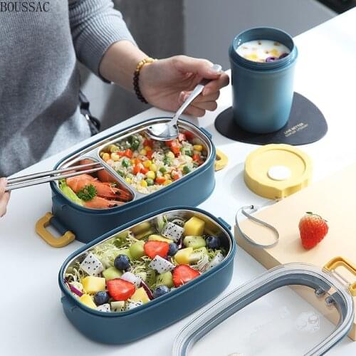 Household portable stainless steel insulated lunch box, lunch box, food container storage, breakfast box suitable for gifts