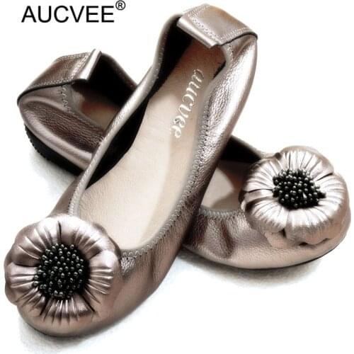 Flower Flats Slip On Pregnant Women Shoes Genuine Leather Loafer Super Soft Lady Ballerina Shoes Spring Ballet Flat Shoes Woman