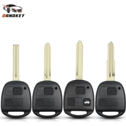 Dandkey For Toyota Camry Rav4 Corolla Prado Yaris Tarago Cruiser Land 2 Button TOY41/TOY43/TOY47/TOY48 Remote Key Shell With Pad