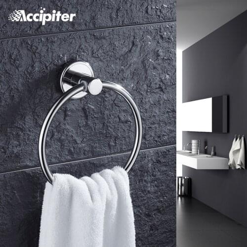 Lavatory Chrome Towel Holder Brass Made Towel Ring Towel Bar Bathroom Towel Accessories