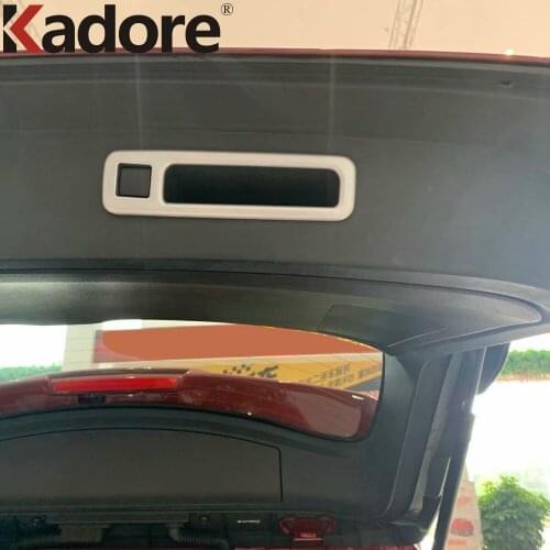 For Toyota Highlander Hybrid 2021 2022 Carbon Fiber Rear Tail Trunk Door Electric Switch Button Panel Cover Trim Car Styling