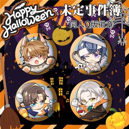 Game Tears Of Themis Brooches 58mm Tinplate Anime Cartoon Figure Pins Raven Artem Marius Jewelry Cosplay Trinket for Friends New