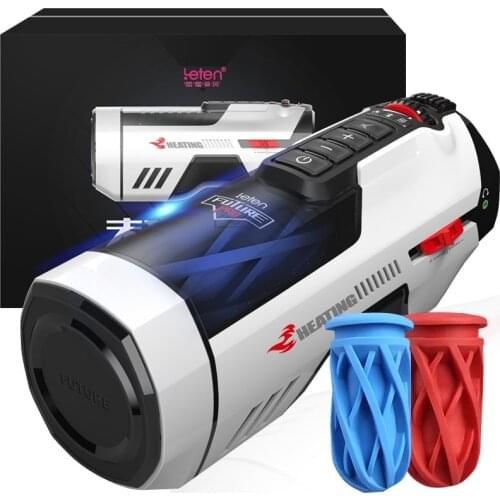 LETEN Male Automatic Masturbator Rotation Telescopic Heating with Voice Vagina Vibrator Masturbation Cup Sex Toys Men Sex Shop