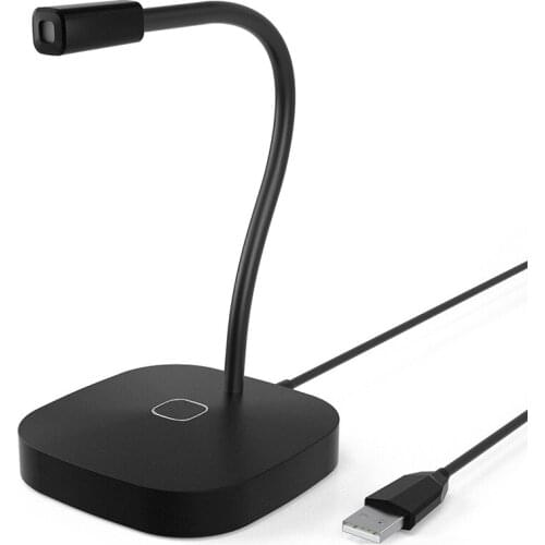 Desktop Microphone PC Microphone USB Microphone Condenser Microphone LED Microphone Base 360°Sound Collection Touch