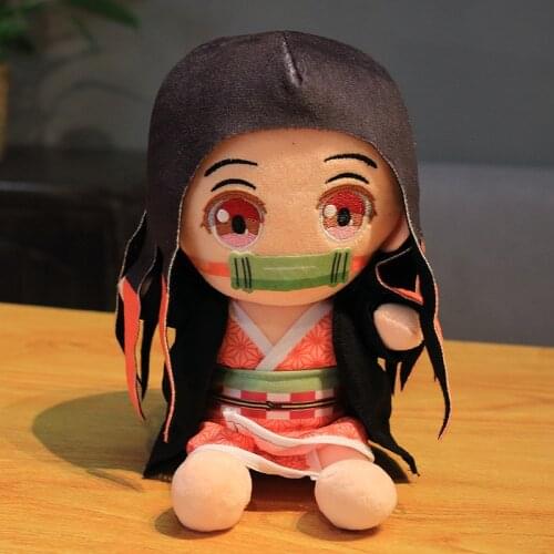 New 25cm Lovely Zenitsu Kamado Nezuko Kamado Tanjirou Agatsuma Cartoon Demon Slayer Plush Toys Stuffed Dolls Lovely Pillow