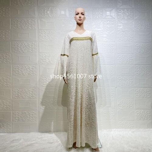 New Arrival Ramadan Eid Two Pieces Abaya Sets Full Length Lace Jacquard Muslim Dress Dubai Turkey Muslim Islam Abaya