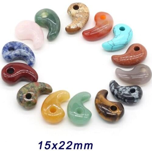 Wholesale Natural Semi-precious stone Pendants Reiki Heal Tail Opal Red Agated for Jewelry Making DIY Necklace Earrings 15x22mm