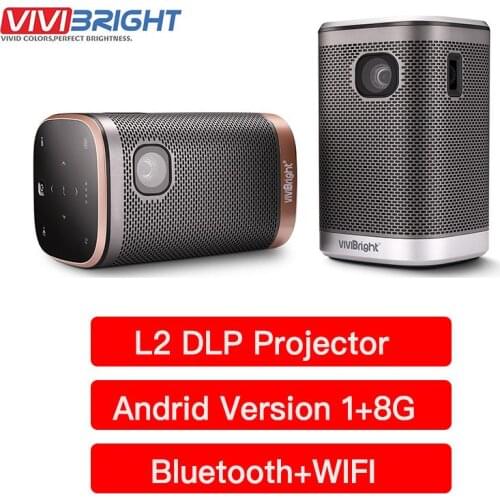 Vivibright Portable Projector 4500Lumens 12000mAH Battery Android6.0 1G+8G bluetooth HIFI 3D LED Beamer Support 4K Home Cinema