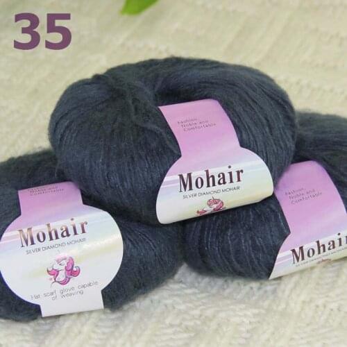 Sale New 3BallsX25g Luxury Soft Mohair Warm Wrap Shawl Hand Knit Crochet Yarn 291-35 Graphite