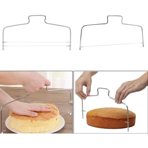 Adjustable Double Line Metal Wire Cake Cutter Stainless Steel Leveler Pastry Butter Bread Slicer Decorating Mold Kitchen Tools