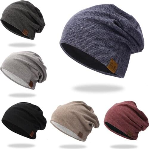 Beanies Cap Casual Lightweight Thermal Elastic Knitted Cotton Warm Hat Autumn Winter Sports running cap
