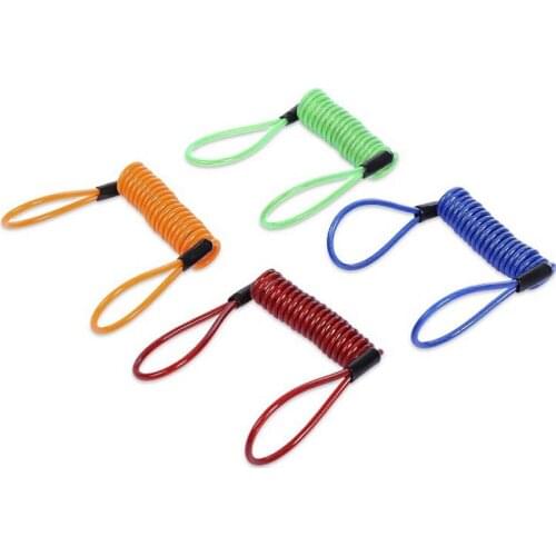 ShineTrip 1.2m Spring shaped steel wire rope lock Wirerope Disc Lock Motor Lock Reminder Cable Wire clothesline