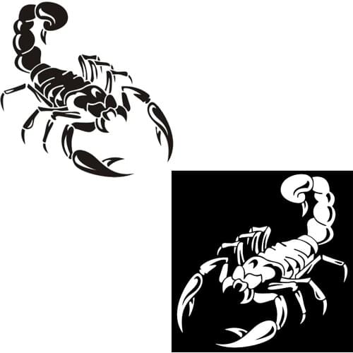 Car Decoration 3D Scorpion Decal Sticker Cool Vinyl Sticker, White 40cm