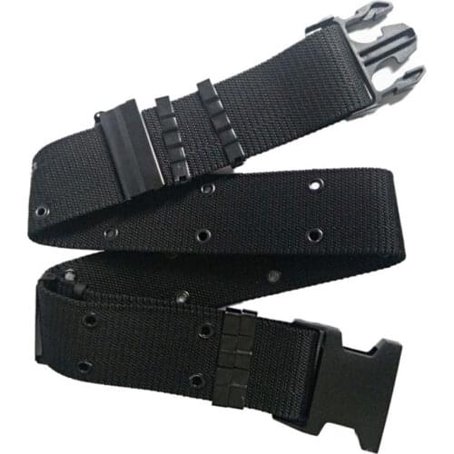Unisex Combat Canvas Duty Tactical Sport Belt Plastic Buckle Army Military Adjustable Outdoor Fan Hook Loop Waistband