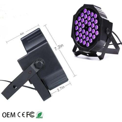 UV Light Sound Party Lights Flat Black Light DMX 512 LED PAR Light Violet Stroboscope Disco Light Effect For Stage Club Home DJ