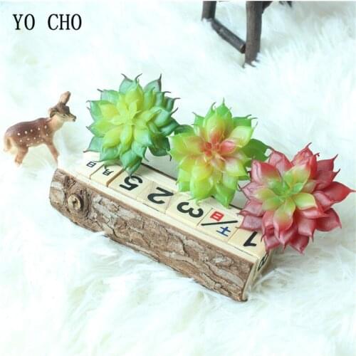 YO CHO 1PC Artificial Lotus Succulents Cheap Plants For Garden Home Bar Decoration DIY Fake Green Succulent Hotel Accessories