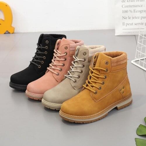 Women Boots Warm Fur Snow For Martin Boots Leather Winter Shoes Ankle Winter Footwear Winter Booties