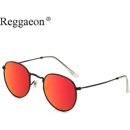 Reggaeon arrivals round retro sunglasses women 2018 female alloy frame Super light men Sunglasses outdoor driving female