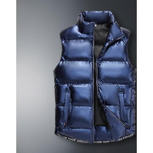 Mens Bright Color Vest Men Autumn Waterproof Warm Sleeveless Jackets Male Winter Casual Waistcoat Vest Plus Size Veste Homme