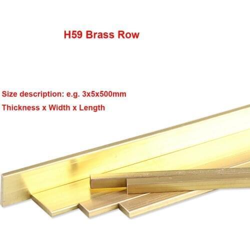 1pcs Length 500mm Solid H59 Brass Row Strip Brass Flat Plate Bar Thickness 3 4 5 6mm