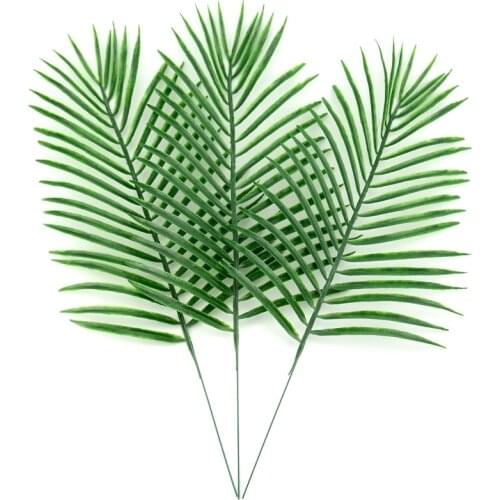 10pcs Large Plastic Artificial Green Leaf Tropical Palm Foliage Leaves Plant For Hawaiian Party Wedding Home Garden Decorations