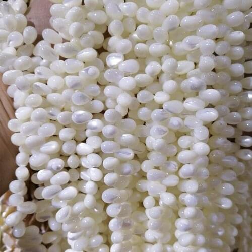 10Pcs New Waterdrop Natural Shell Mother of Pearl Beads Teardrop White Shell Beads For Earrings Necklace Fashion Jewelry Making