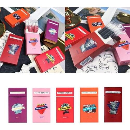 20pcs/box Lipstick Cigarette Case Cotton Swab Lipsticks Long Lasting Waterproof Cosmetics Liquid Lipstick Lip Tint For Women