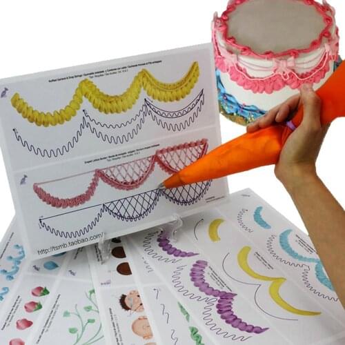 23Pcs/lot DIY Decorating Practice Board Drawings Buttercream Piping Drawings Cake Decorating Baking Supplies