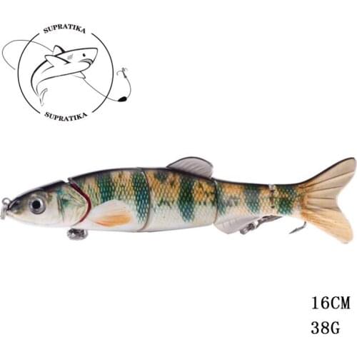 16cm/38g 5-Segment Sinking Wobblers Plastic Fishing Bait 3D Eyes High Quality Freshwater Hard Fishing Lures Multi-Section