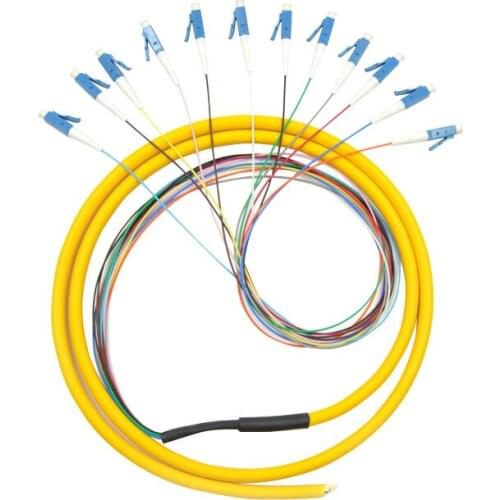 5PCS 12 Strand 9/125 Fiber Optic Pigtail 3m FC/UPC Single Mode