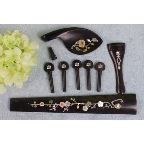 5 string 4/4 violin tailpiece peg End pin chin rest Fingerboard Inlaid pattern Violin Parts & accessories
