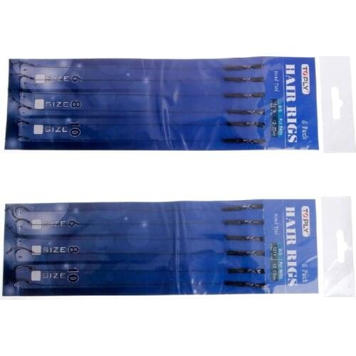 6Pcs Barbless Size 6 8 10 Carp Fishing Hook Tackle Hair Rigs Accessories Tackles