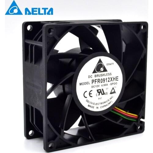 90*90*38mm PFR0912XHE 9CM 90mm 4.5A 12V used to Server Extensions machine cooling fan for Delta