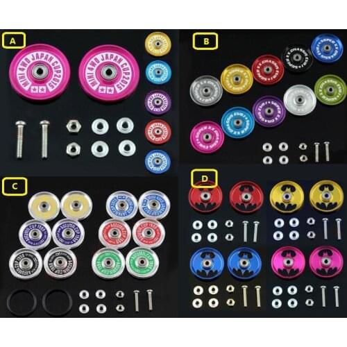 Free Shipping 4Pairs 19mm Aluminum Ball-race Rollers 94886/95010 Spare Parts For DIY Tamiya Mini 4WD RC Car Model