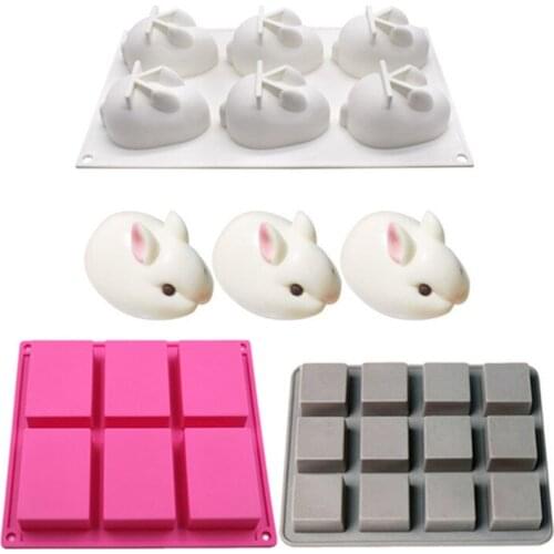 Big and Small/Rabbit Fondant Mould Cake Decoration Tool Chocolate Mousse Soap Mould Sugar Crafts Kitchen Gadgets