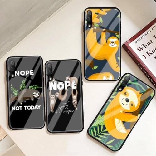 Nope Not Today Sloth Phone Case For Huawei P9 10 20pro 30lite Mate 9 10lite 20pro Honor 7A 8X 9 Nova3i 5ipro Tempered Glass