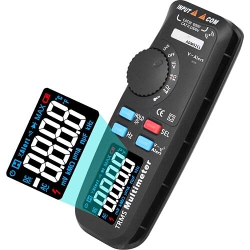 True RMS Digital Multimeter Color Display 6000 Counts Auto-Ranging Pocket Temp Diode Continuity Tester with Back Clip