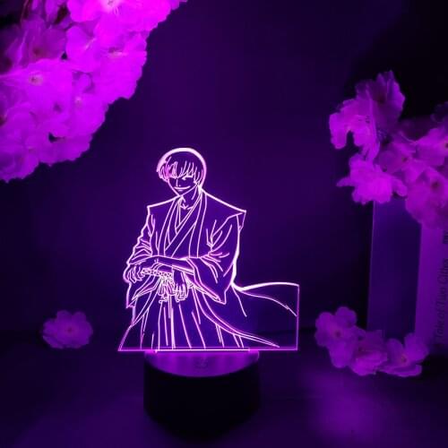 LED Anime Lamp Bleach Gin Ichimaru Cool Bedroom Decor Nightlight Cool Birthday Gift Manga Fans Collection Table Light