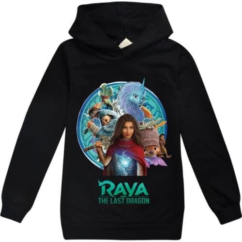 Kids Clothes Girls Hoodies Raya and The Last Dragon Sweatshirt T Shirt Children Cartoon Hoodie Tops Tees Sportswear Pullover