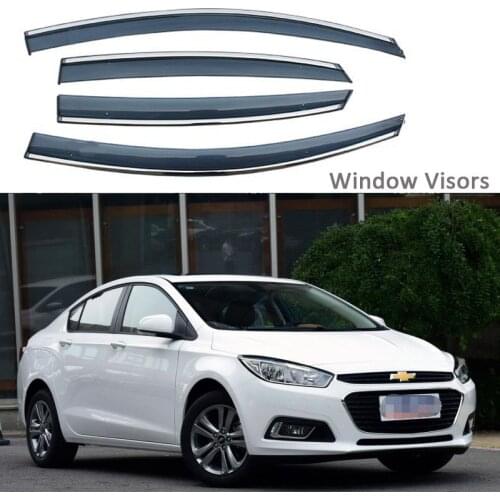 For Chevrolet Cruze 2015-2016 Car Styling Awnings Shelters Window Visors rain eyebrow Protector Exterior decoration 4PCS/SET